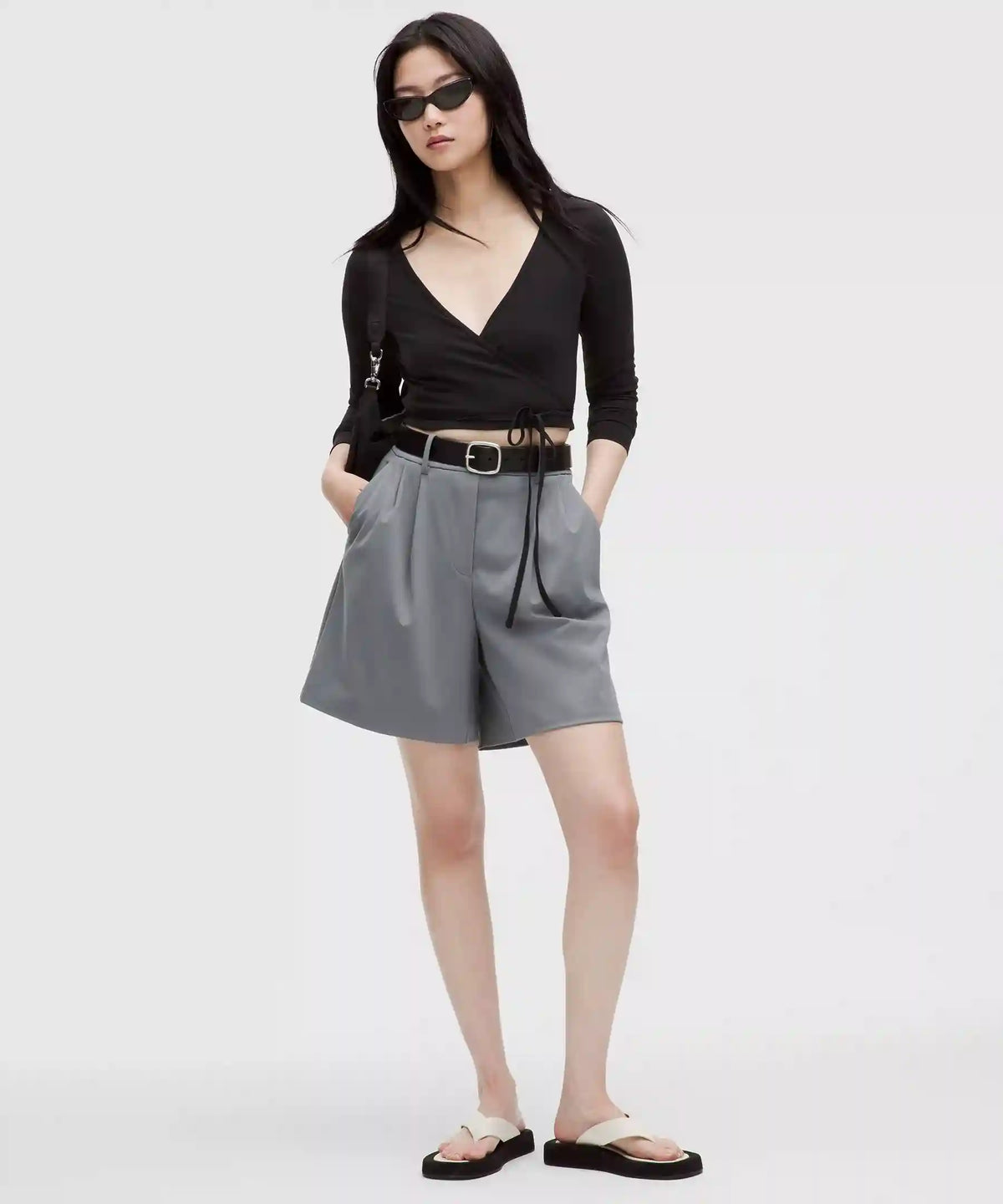 Daydrift Pleated High-Rise Short 7"
