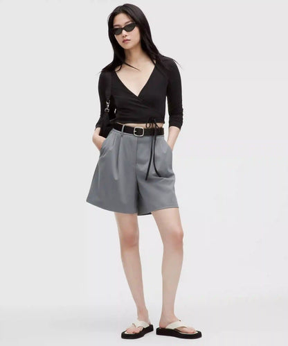 Daydrift Pleated High-Rise Short 7"