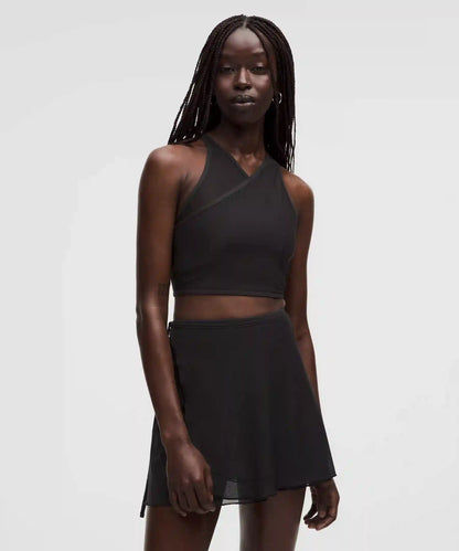Mesh Cross-Front Cropped Tank Top B/C Cup *SLNSH Collection