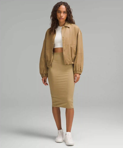 Nulu Slim-Fit High-Rise Midi Skirt