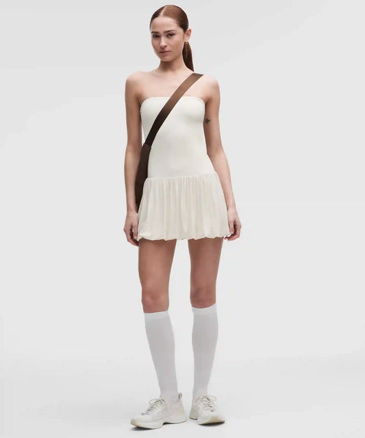 2-in-1 Bubble-Hem Mini Dress